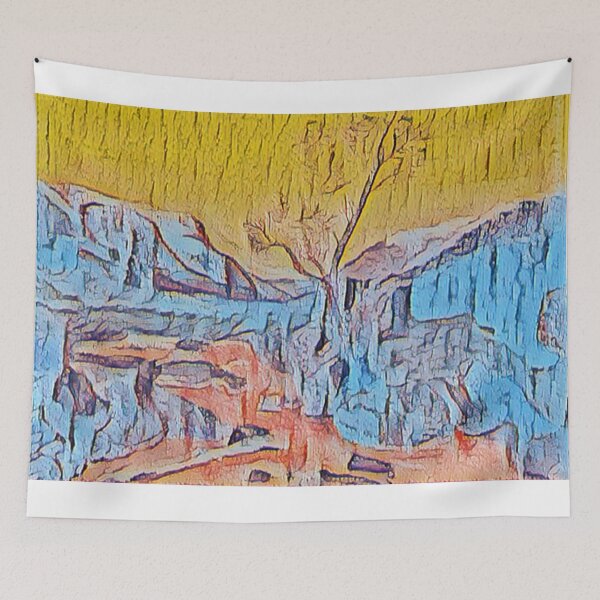 Item preview, Summer Mountain Landscape picture. Van Gogh style painting Yellow designed and sold by Inspire-me-CYK.
