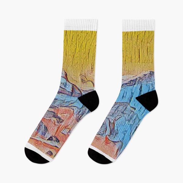 Item preview, Summer Mountain Landscape picture. Van Gogh style painting Yellow designed and sold by Inspire-me-CYK.