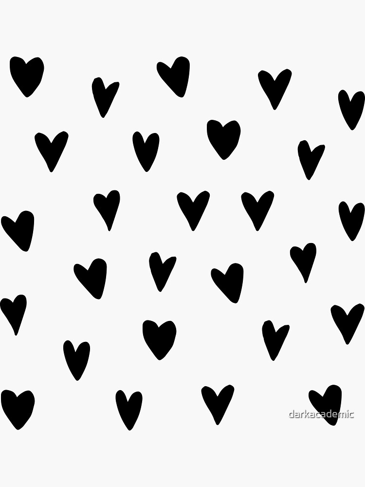 &ldquo;Black Hearts&rdquo; Sticker for Sale by darkacademic | Redbubble