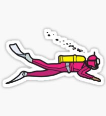 Pink Diver Sticker