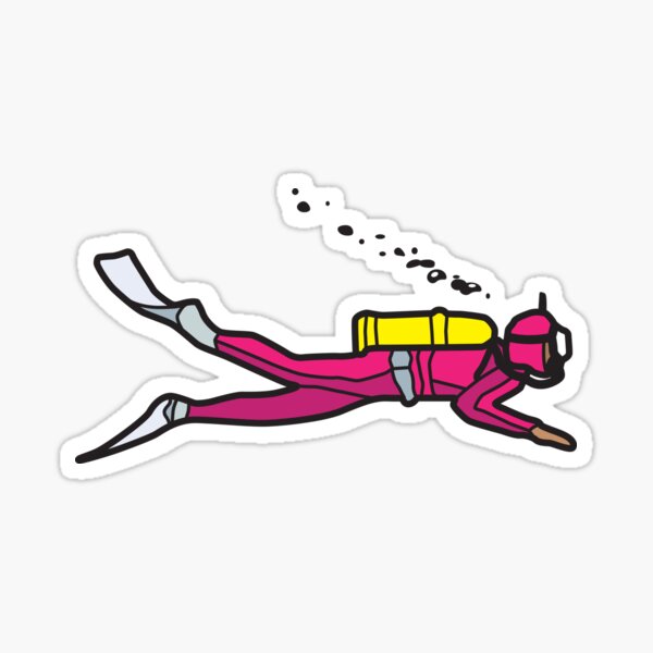 Pink Diver Sticker