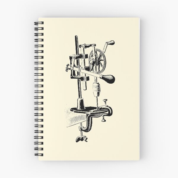Item preview, Vintage Antique Bench Drill Press Illustration 1 designed and sold by LookSharpish.