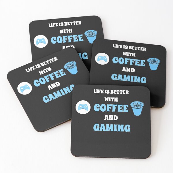 Item preview, Life is Better With Coffee and Gaming (Light Blue) designed and sold by SacredsDesigns.