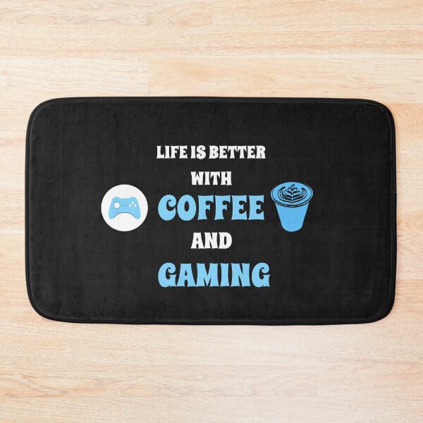 Item preview, Life is Better With Coffee and Gaming (Light Blue) designed and sold by SacredsDesigns.