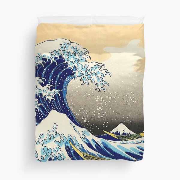 4K The Great Wave Off Kanagawa Duvet Cover