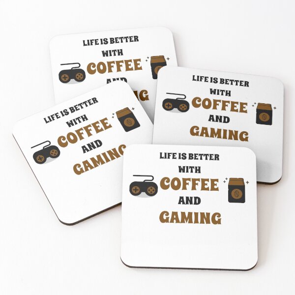 Item preview, Life is Better With Coffee and Gaming (Brown). designed and sold by SacredsDesigns.