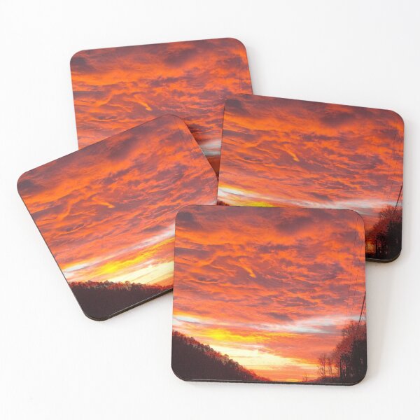 Item preview, Vivid Sunrise with Immense Oranges and Yellows illuminating the Clouds in the Morning Sky designed and sold by PrettyLittlePic.
