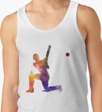 Cricket player batsman silhouette 08 Men's Tank Top