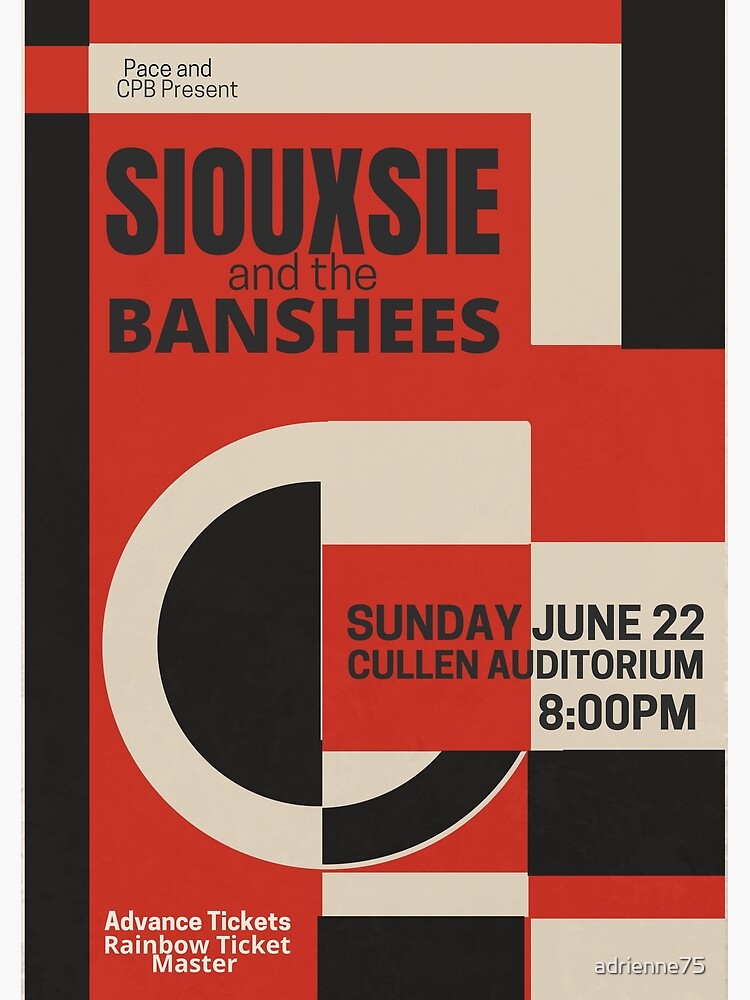 "Siouxsie and the Banshees concert promo poster US tour" Poster for