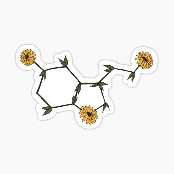 Artikel-Vorschau von Serotonin-Molekül blüht florales Design, designt und verkauft von Elixerdesign.