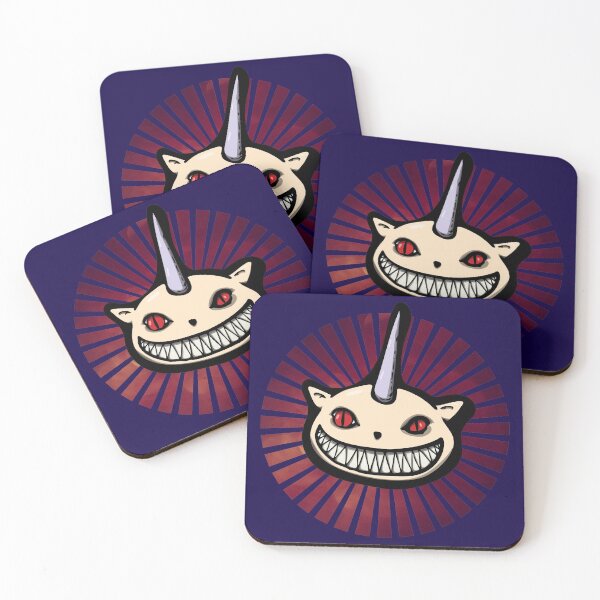 Item preview, Unicorn cat devil smiling with sharp teeth designed and sold by ChatterFox.