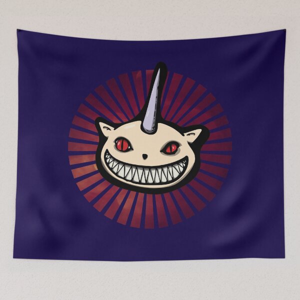Item preview, Unicorn cat devil smiling with sharp teeth designed and sold by ChatterFox.