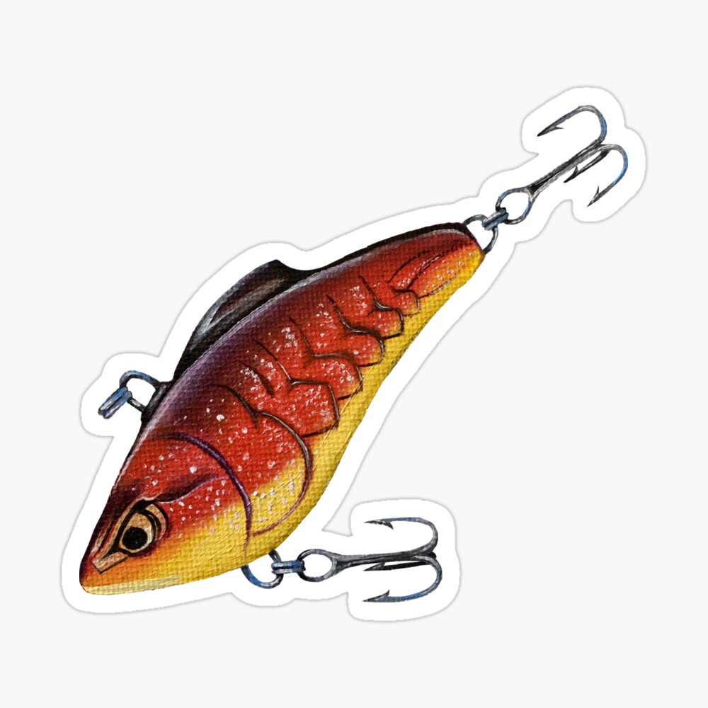Red Fishing Lure Sticker for Sale by paigess