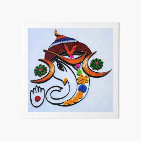 Paper Quilling Lord Ganesha Art Board Print