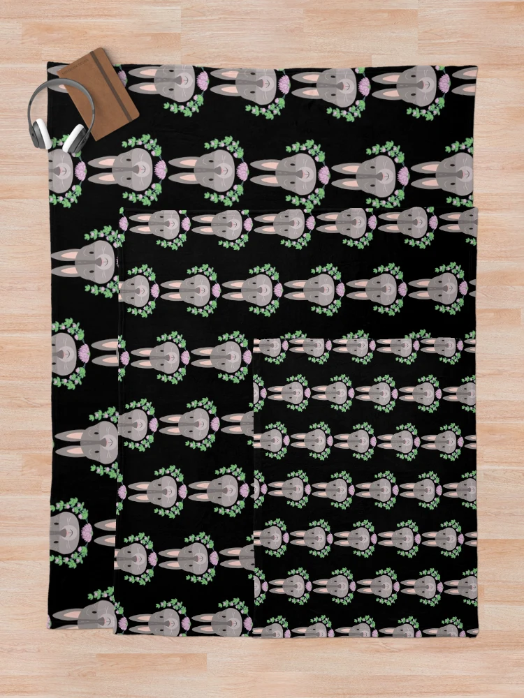 Thumbnail 5 of 6, Throw Blanket, Flora Rabbit designed and sold by natasplund.