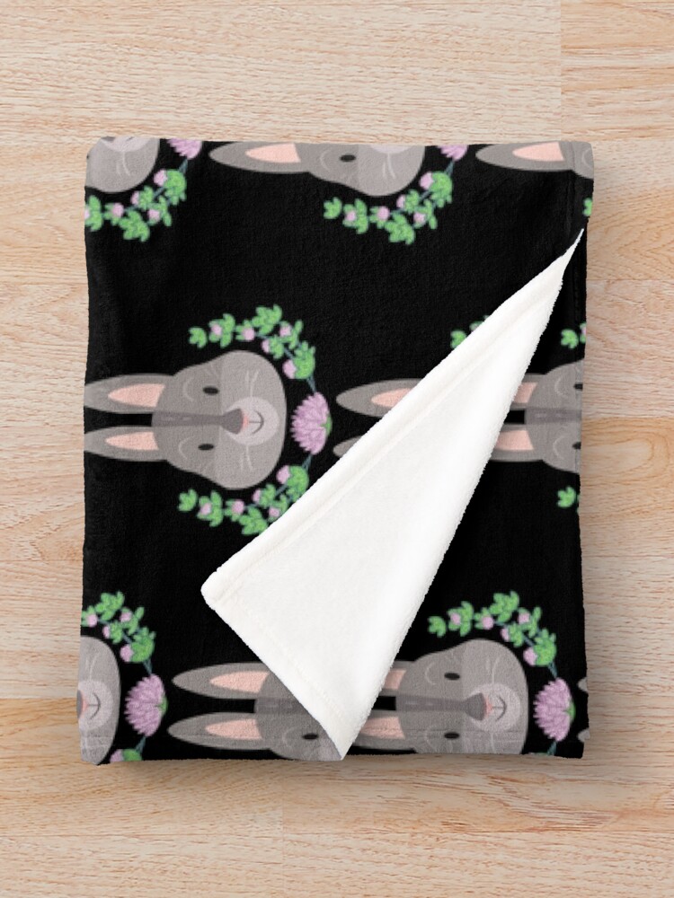 Thumbnail 3 of 6, Throw Blanket, Flora Rabbit designed and sold by natasplund.
