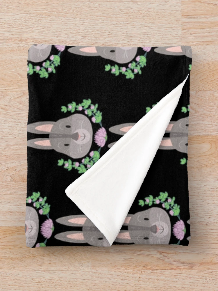 Thumbnail 3 of 6, Throw Blanket, Flora Rabbit designed and sold by natasplund.
