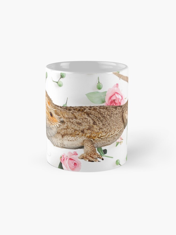 Alternate view of Bearded Dragon On A Carnation Background Mug