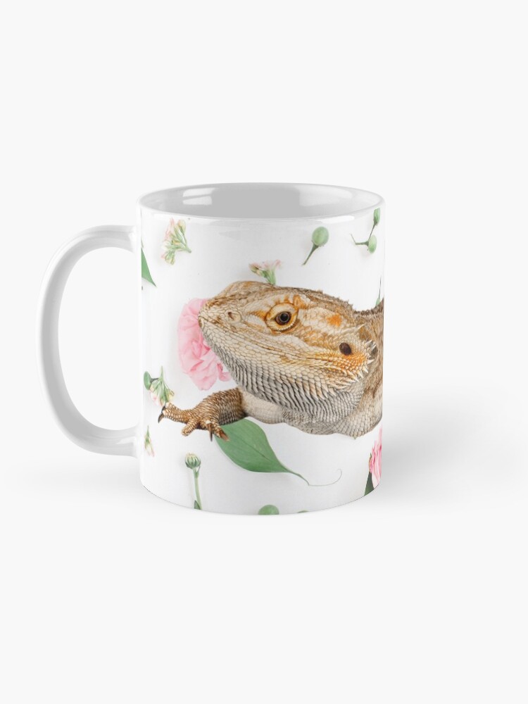 Alternate view of Bearded Dragon On A Carnation Background Mug