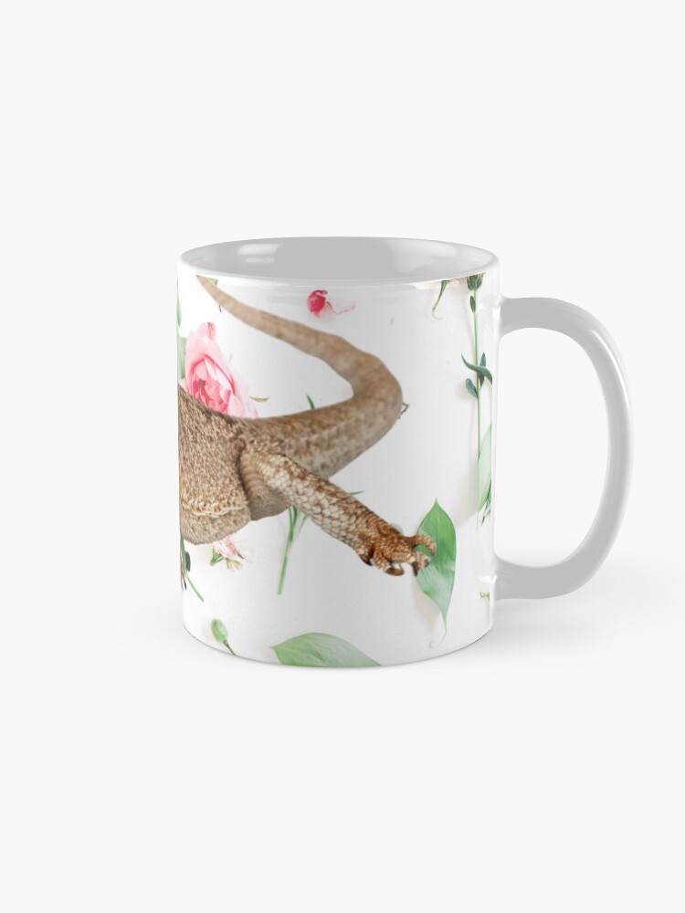 Alternate view of Bearded Dragon On A Carnation Background Mug