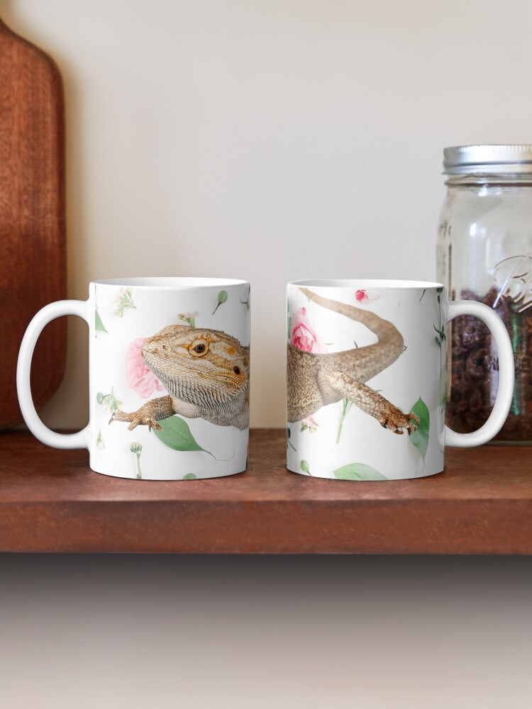 Alternate view of Bearded Dragon On A Carnation Background Mug