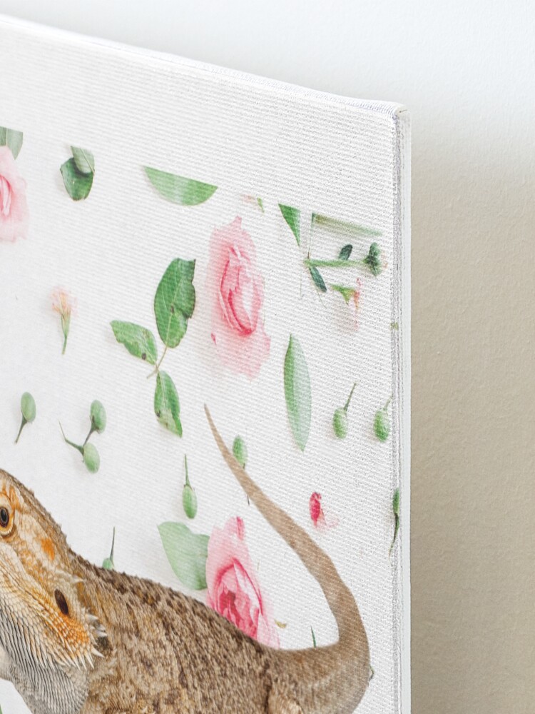 Alternate view of Bearded Dragon On A Carnation Background Mounted Print