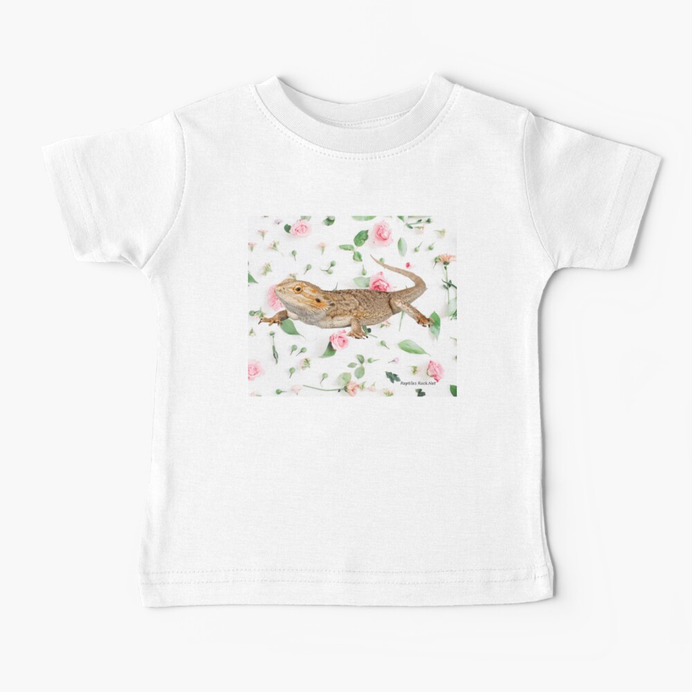 Bearded Dragon On A Carnation Background Baby T-Shirt