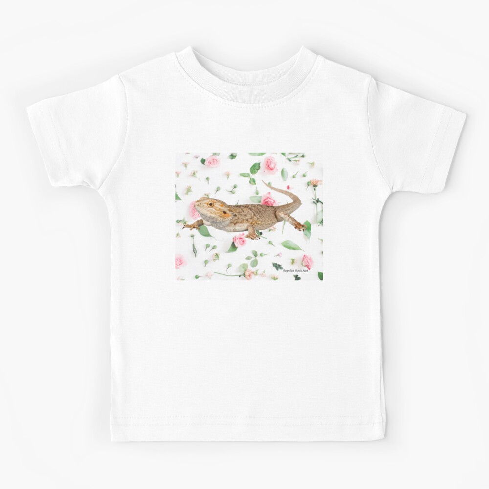 Bearded Dragon On A Carnation Background Kids T-Shirt