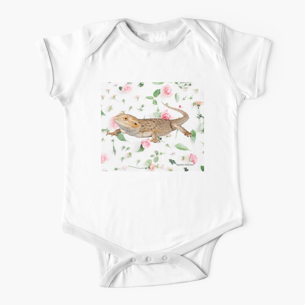Bearded Dragon On A Carnation Background Baby One-Piece