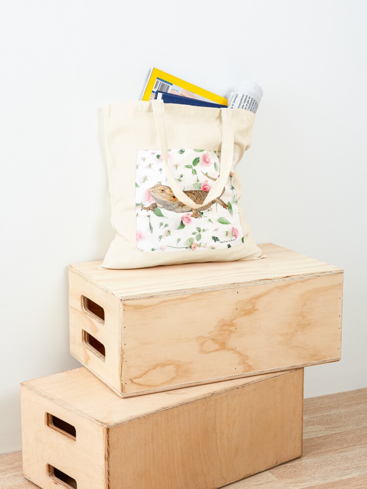 Alternate view of Bearded Dragon On A Carnation Background Tote Bag