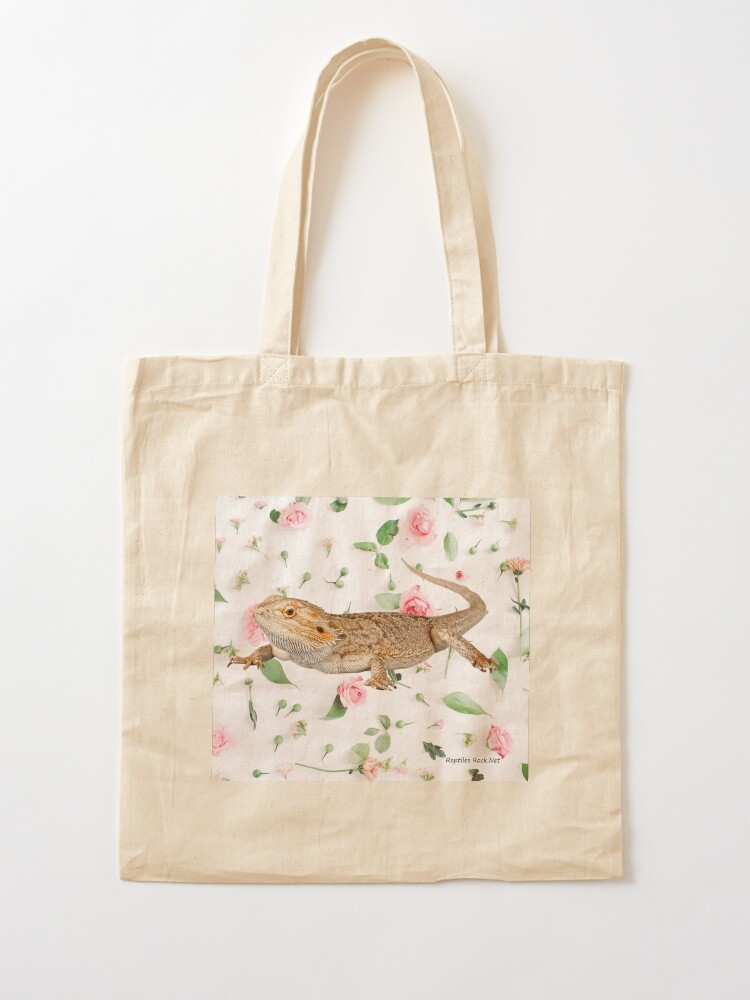 Alternate view of Bearded Dragon On A Carnation Background Tote Bag