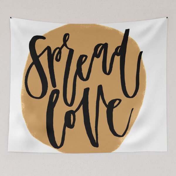 Item preview, spread love yellow hand lettering designed and sold by byannagrace.