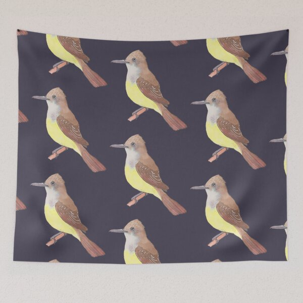 Item preview, Great Crested Flycatcher bird species watercolor art designed and sold by TheWaterBirds.