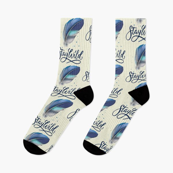 Item preview, Stay wild. Hand painted feather with cool hand lettering designed and sold by Sandra Brezina.