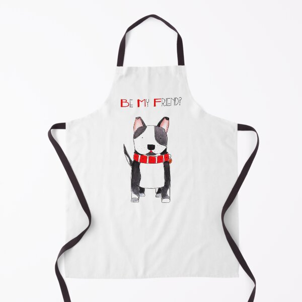 Item preview, Be My Friend? - Black and White Dog with Big Red Collar designed and sold by SterreStudio.