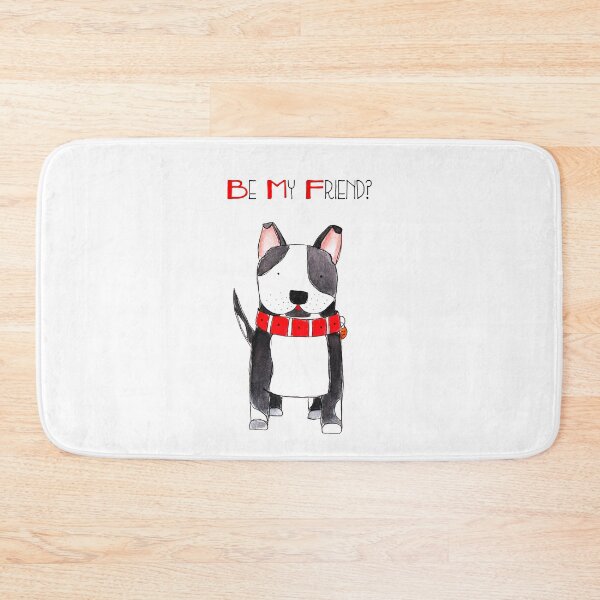Item preview, Be My Friend? - Black and White Dog with Big Red Collar designed and sold by SterreStudio.