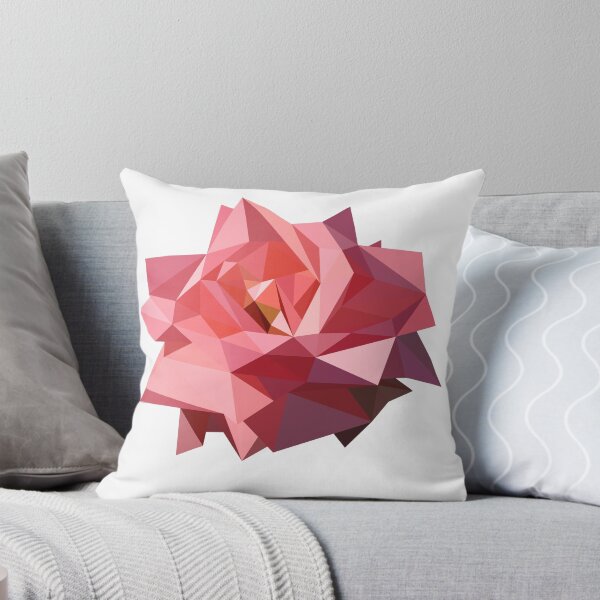 Item preview, Pink Rose Art Polygonal Style Floral Geometric Flower Low Poly designed and sold by Verpax.
