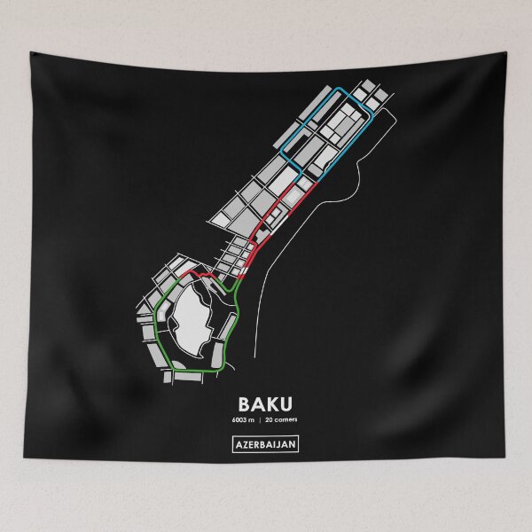 Item preview, BAKU - AZERBAIJAN TRACK MAP FLAG designed and sold by andreanastasio.