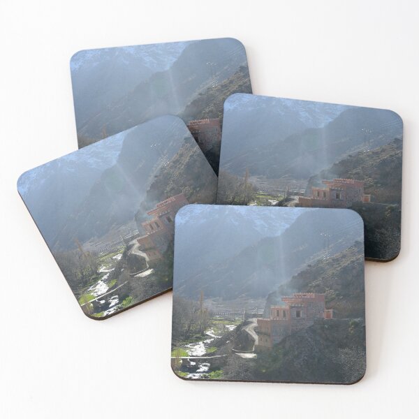 Item preview, Mountainscape with Brick House and River in Morocco  designed and sold by AnNisaArt.