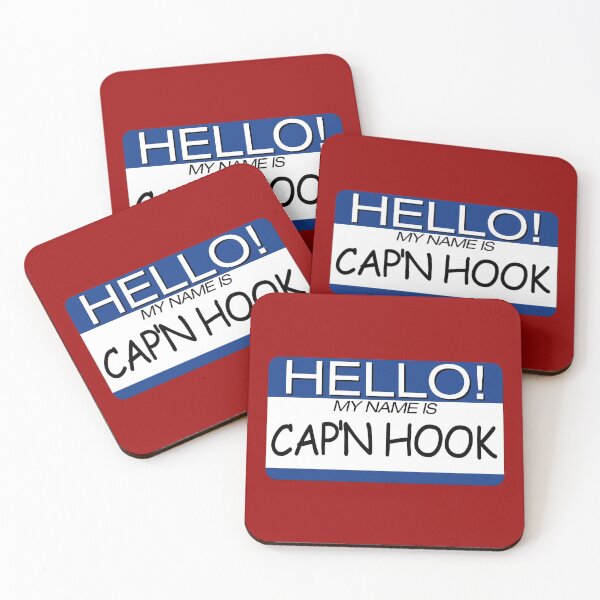 Item preview, "HELLO! MY NAME IS CAP'N HOOK" NAME TAG designed and sold by WOOFANG.