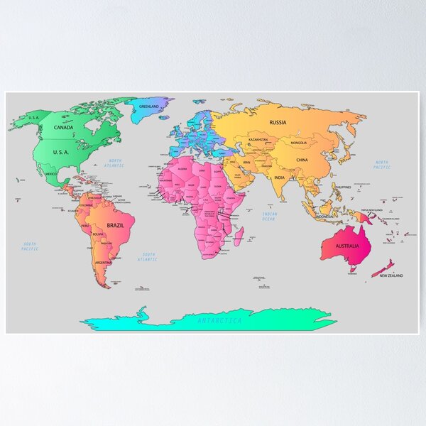 Color World Map - Borders, Countries, Roads and Cities - Premium 1000 Piece  Jigsaw Puzzle for Adults