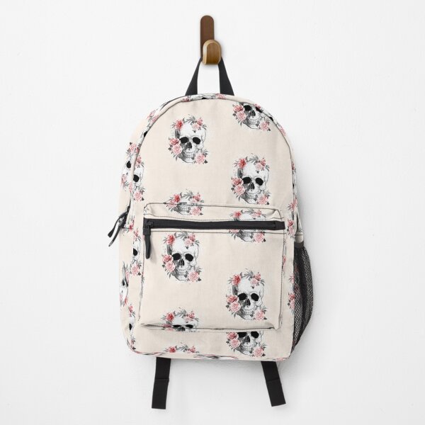 Item preview, Skull human anatomy floral, black red watercolor roses, Bones and Botany designed and sold by Collagedream.