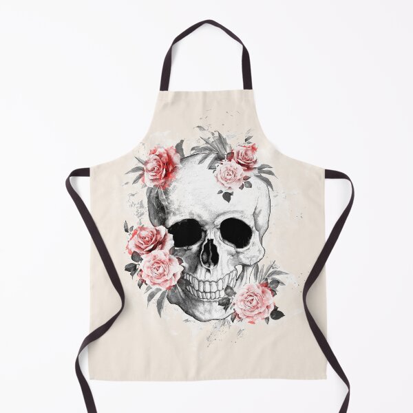 Item preview, Skull human anatomy floral, black red watercolor roses, Bones and Botany designed and sold by Collagedream.