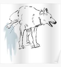 Peeing dog Poster