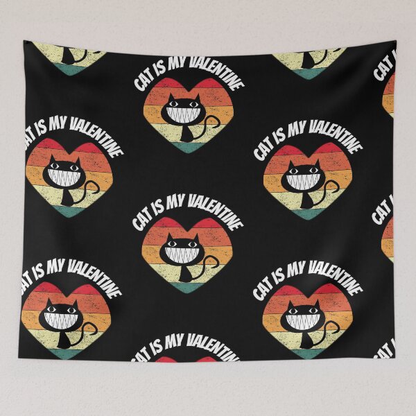 Item preview, My cat is my valentine - Happy Valentines day love Hearts (2021) designed and sold by PrintexDesigns.