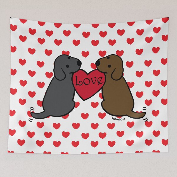 Item preview, Black and Chocolate Labrador Twins with Love designed and sold by HappyLabradors.