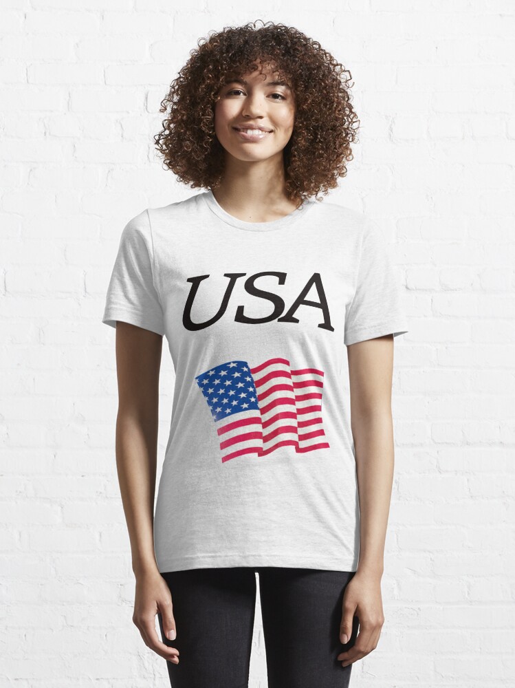 USA American Flag Women's Patriotic T-Shirt