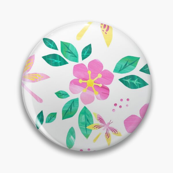 Item preview, Large pink florals and butterflies designed and sold by Katbydesign.