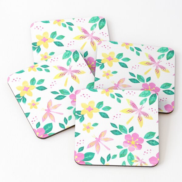 Item preview, Large pink florals and butterflies designed and sold by Katbydesign.