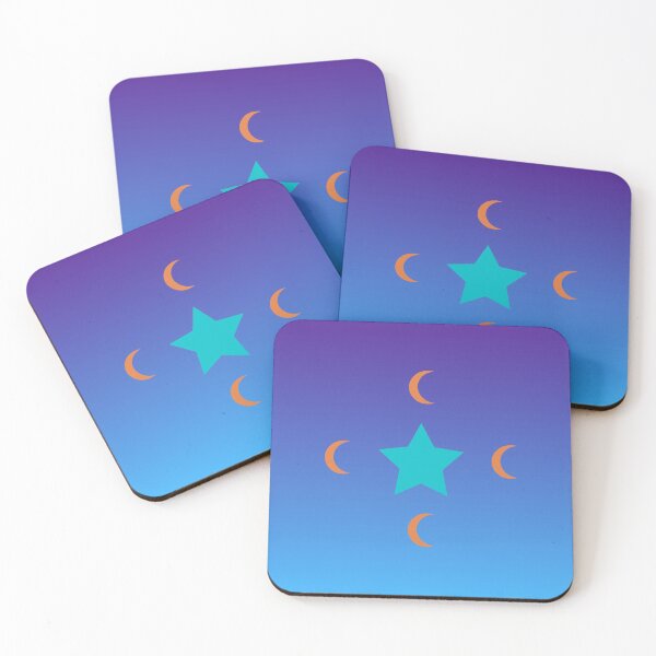 Item preview, Blue Star and Golden Crescent Mons in Gradient Blue and Purple Sky designed and sold by ShaunSandhu.